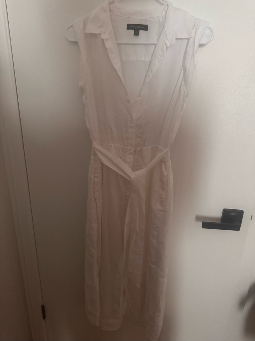 Banana Republic White Sleeveless Shirt Dress size zero new